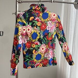 Wool Floral Turtleneck